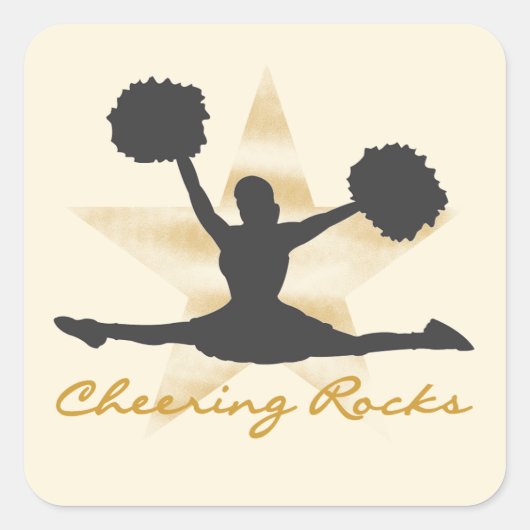 Gold Cheering Rocks T-shirts en cadeautjes Vierkante Sticker (Voorkant)