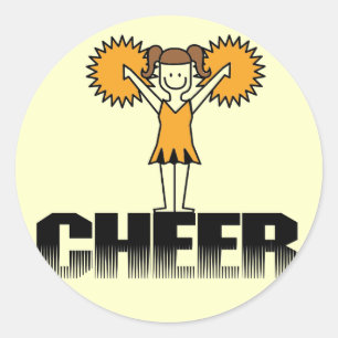 Gold Cheerlead T-shirts en cadeaus Ronde Sticker