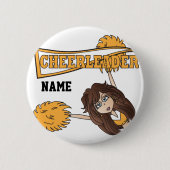 Gold Cheerleader Cute Girl | Personaliseren Ronde Button 5,7 Cm (Voorkant)