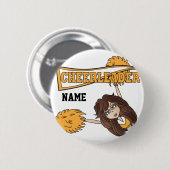 Gold Cheerleader Cute Girl | Personaliseren Ronde Button 5,7 Cm (Voorkant /achterkant)