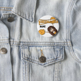 Gold Cheerleader Cute Girl | Personaliseren Ronde Button 5,7 Cm