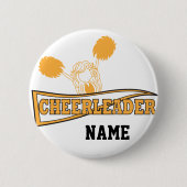 Gold Cheerleader Girl | Personaliseren Ronde Button 5,7 Cm (Voorkant)