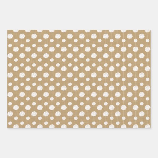 Gold Cheerleader Pom Pom Pattern Inpakpapier Vel (Voorkant)