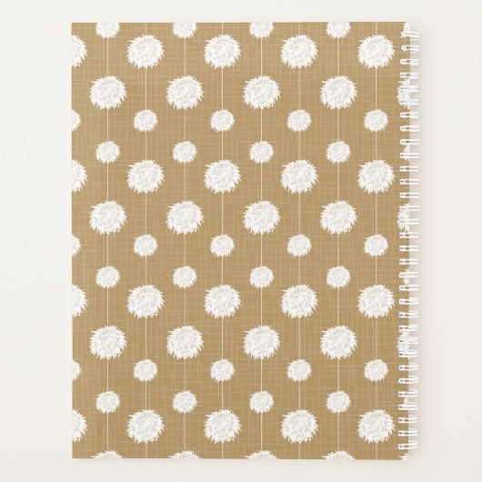 Gold Cheerleader Pom Pom Pattern Planner (Achterkant)