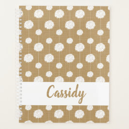 Gold Cheerleader Pom Pom Pattern Planner