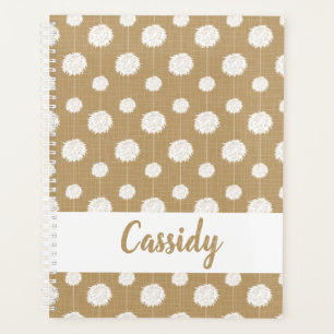 Gold Cheerleader Pom Pom Pattern Planner