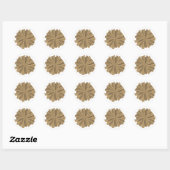 Gold Cheerleader Pom Pom Ronde Sticker (Vel)