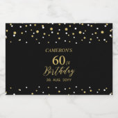 Gold Cheers 50 jaar, 50ste verjaardagsfeestje Sparkling Wijnetiket (Enkel label)