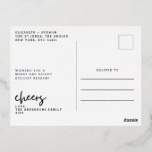 GOLD CHEERS | Rode gradiënt Merry-kerstfoto Folie Feestdagen Briefkaart (Achterkant)