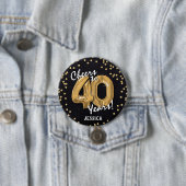Gold Cheers to 40 Years' 40th Birthday Ronde Button 7,6 Cm (In situ)