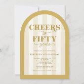 Gold Cheers to 50 Years 50th Birthday Kaart (Voorkant)