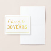 Gold Cheers tot 30 jaar verjaardag Folie Kaarten (Display)