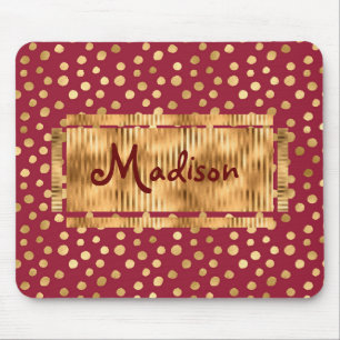 Gold Cheetah Burgundy Chic Elegant Stylish Trendy Muismat