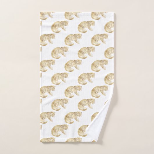 GOLD CHEETAH OERWOUD WITTE BATHROOM TOWEL SET BAD HANDDOEK (Handdoek)