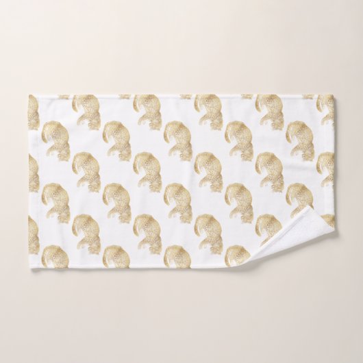 GOLD CHEETAH OERWOUD WITTE BATHROOM TOWEL SET BAD HANDDOEK (Handdoek)