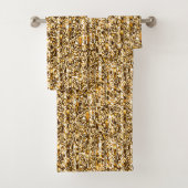Gold Cheetah Print Towel set Bad Handdoek (Insitu)