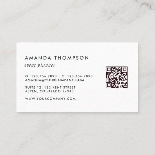 Gold Cheetah Skin Brush Strokes QR Code Visitekaartje (Achterkant)