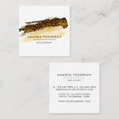 Gold Cheetah Skin-penseelstreken Vierkante Visitekaartje (Voorkant / Achterkant)