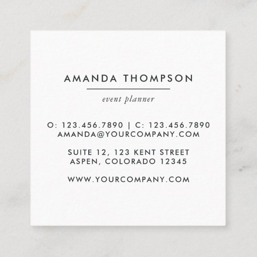 Gold Cheetah Skin-penseelstreken Vierkante Visitekaartje (Achterkant)