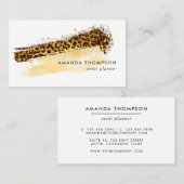 Gold Cheetah Skin-penseelstreken Visitekaartje (Voorkant / Achterkant)
