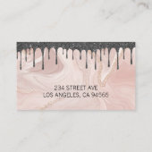 Gold Chef Knife | Roze marmer en ijsvorming Visitekaartje (Achterkant)