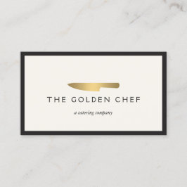 Gold Chef's Knife Logo voor catering, Restaurant I Visitekaartje