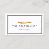 Gold Chef's Knife Logo voor catering, restaurant Visitekaartje (Voorkant)