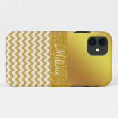 Gold Chevron Aangepaste iPhone-draagtas Case-Mate iPhone Case (Achterkant (horizontaal))