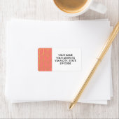 Gold Chevron Coral Pink Background Modern Etiket (Insitu)
