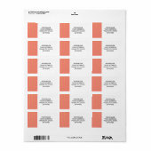 Gold Chevron Coral Pink Background Modern Etiket (Full Sheet)