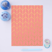 Gold Chevron Coral Pink Background Modern Flyer (Enkel)