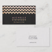 Gold Chevron en Black Wood Grain look Visitekaartje (Voorkant / Achterkant)