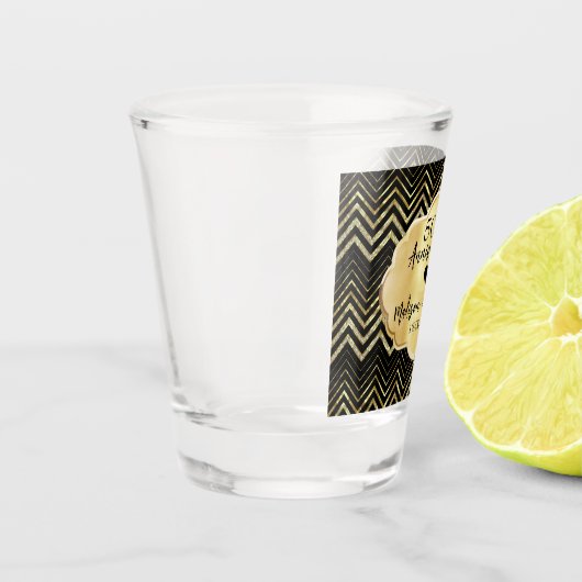 Gold Chevron en Diamonds Jubileum Shot Glas (Links)