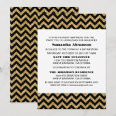 Gold Chevron Glitter Bat Mitzvah Invite Kaart (Voorkant / Achterkant)