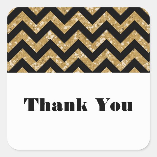 Gold Chevron Glitter Hartelijk dank, Stickers (Voorkant)