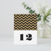 Gold Chevron Glitter Table Briefkaart (Staand voorkant)