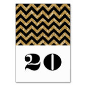 Gold Chevron Glitter Table Kaart (Achterkant)