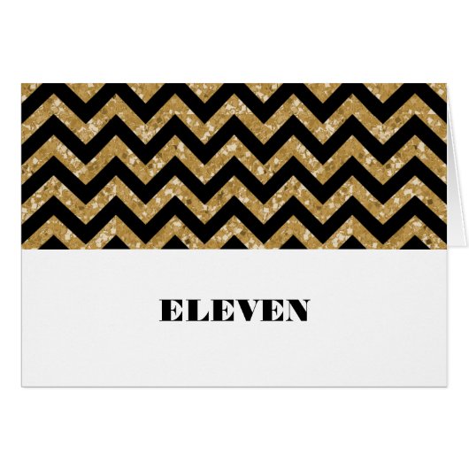 Gold Chevron Glitter Table Kaart (Voorkant Horizontaal)