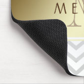 Gold Chevron Gray Pattern Monogram personaliseren Muismat (Hoek)