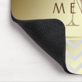 Gold Chevron Gray Pattern Monogram personaliseren Muismat (Hoek)
