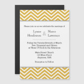 Gold Chevron Magnetic Wedding Invitation Magnetische Uitnodiging (Voorkant / Achterkant)