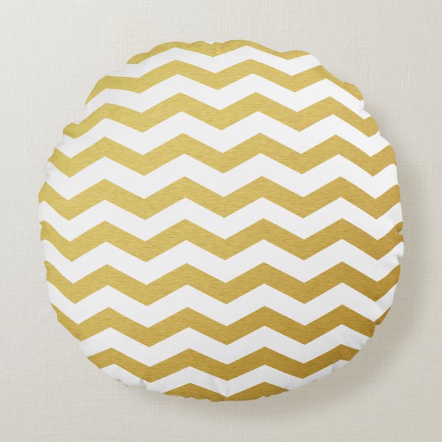 Gold Chevron Pattern Kussens (Voorkant)