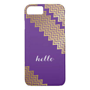 GOLD CHEVRON PATTERN modern, schattig paars Case-Mate iPhone Case