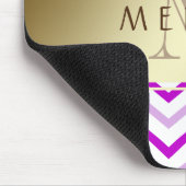 Gold Chevron Pattern Monogram personaliseren Muismat (Hoek)