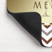 Gold Chevron Pattern Monogram personaliseren Muismat (Hoek)