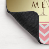 Gold Chevron Pattern Monogram personaliseren Muismat (Hoek)