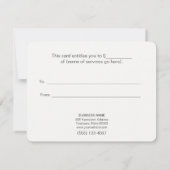 Gold Chevron Pattern Salon & Spa Gift Certificate (Achterkant)