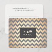 Gold Chevron Pattern Salon & Spa Gift Certificate (Voorkant / Achterkant)