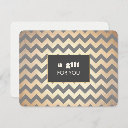 Gold Chevron Pattern Salon & Spa Gift Certificate (Voorkant / Achterkant)