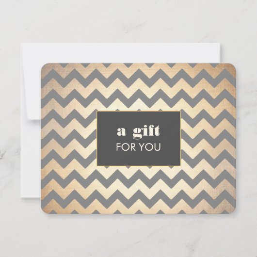 Gold Chevron Pattern Salon & Spa Gift Certificate (Voorkant)